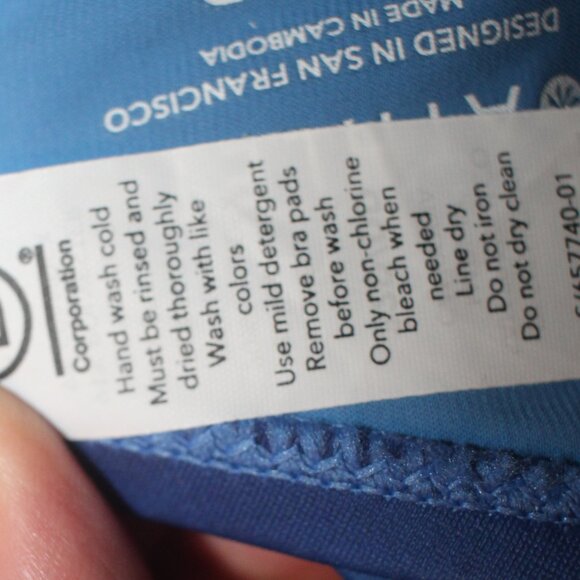 Athleta Square Neck Bra Cup Underwire Malibu Palm Print Tankini TOP 32D/… - Picture 13 of 14